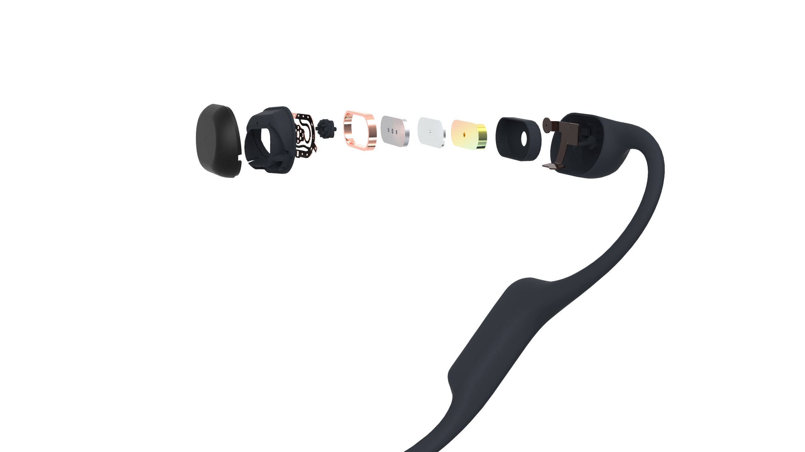 Tai Nghe Bluetooth Thể Thao Truyền Âm Thanh Qua Xương SHOKZ OPEN RUN S803 Màu Đen - Hàng chính hãng