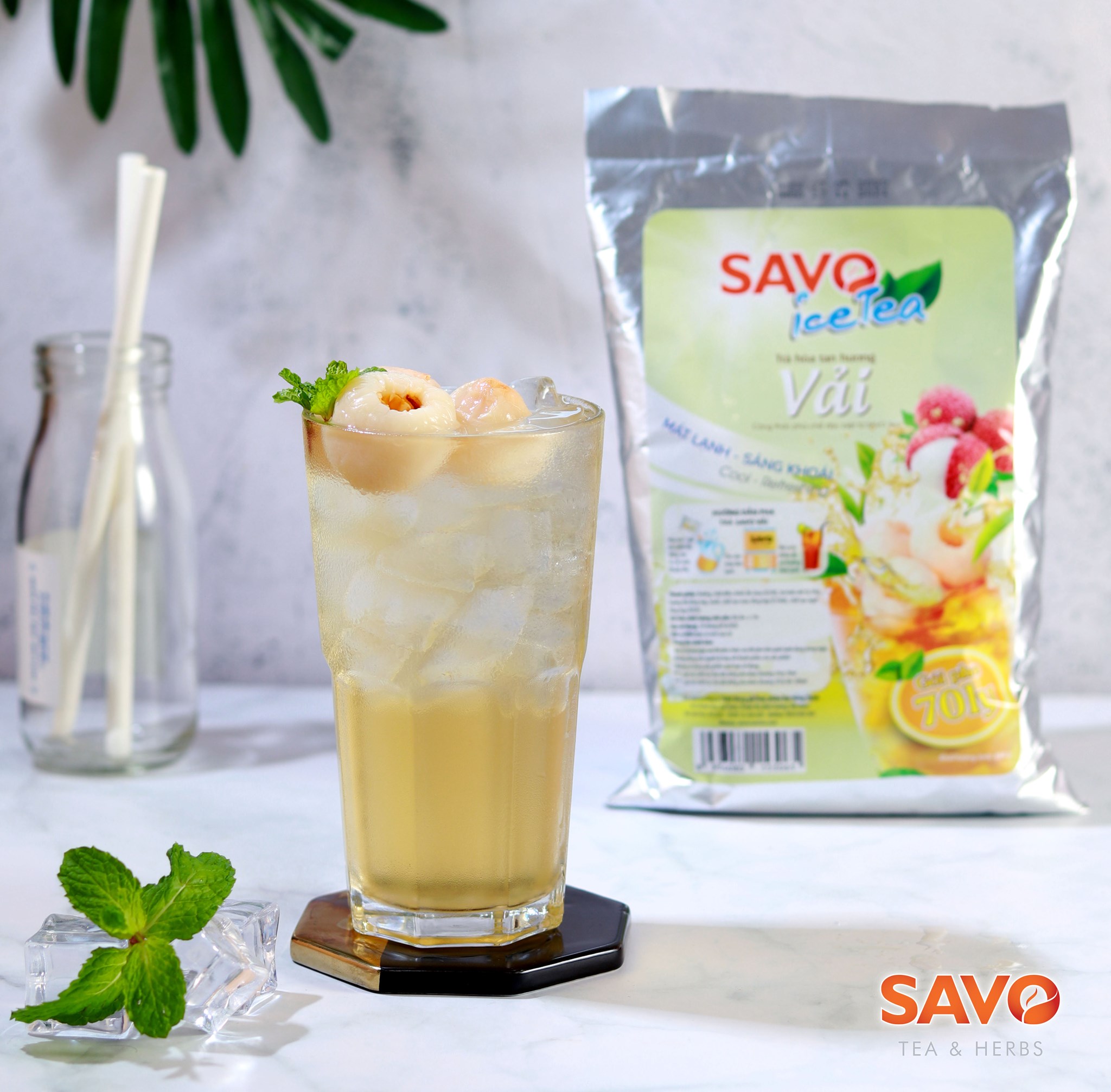 Trà SAVO Ice Tea Vải - Túi x 800gr
