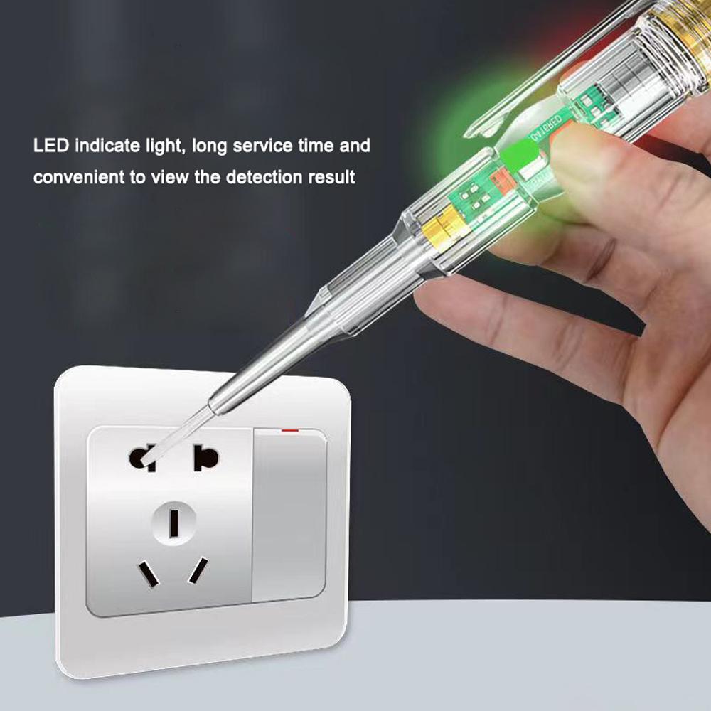Intelligent Waterproof Voltage Tester Pen Power Voltage Detector Electricity Detector Test Pencil with High Brightness LED Light Electrical Indicator Tool with Screwdriver