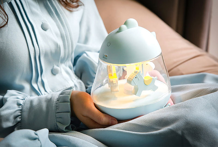 Hộp nhạc đèn led vòng quay ngựa gỗ