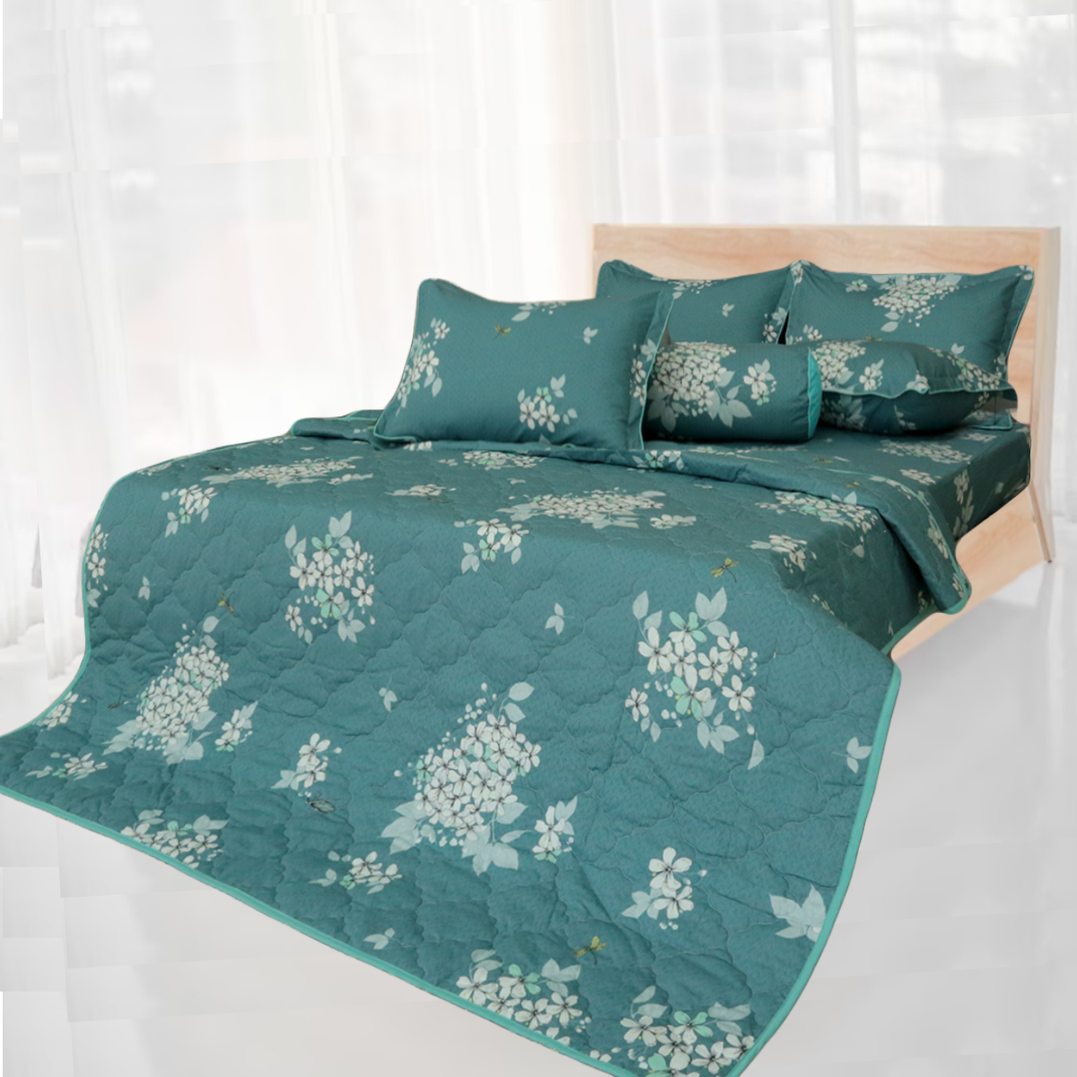 Bộ Chăn Drap Gối Cotton Hoa Thắng Lợi Mẫu 9 - Chính hãng