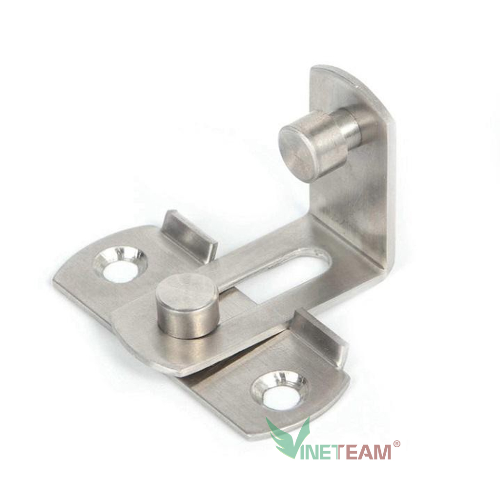 Vinetteam Chốt Khóa Cài Cửa Góc Vuông 90 Độ Bằng Thép Không Gỉ, Then Cửa Dạng Chữ L Có Chốt Cố Định Thanh Gạt Loại To An Toàn, Chắc Chắn - hàng chính hãng