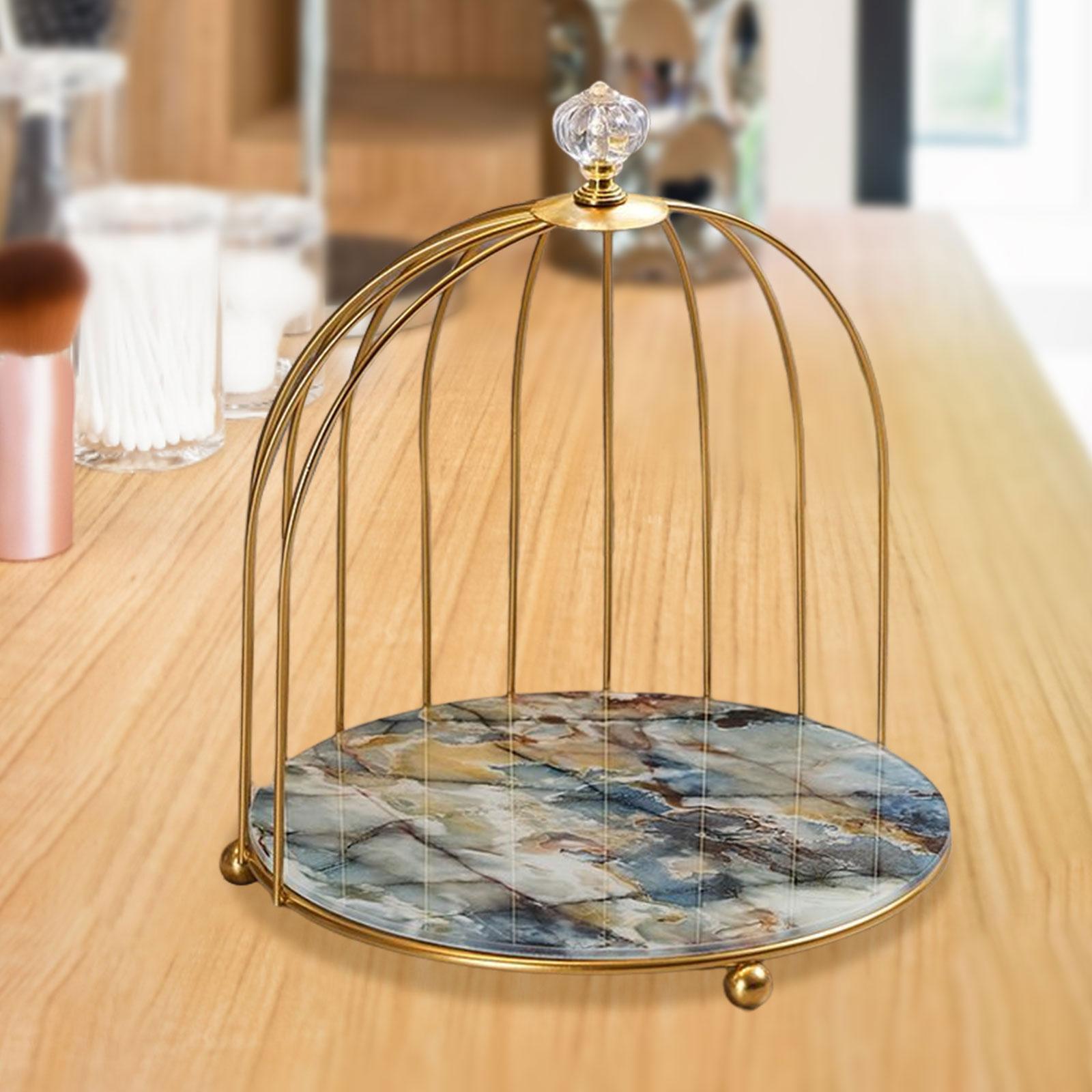 2 Pieces Bird Cage Cosmetic Organizer Bathroom Storage Rack Dresser Holder