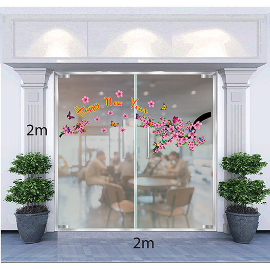 Decal Dán Tường Trang Trí Tết Cành Đào Mùa Xuân