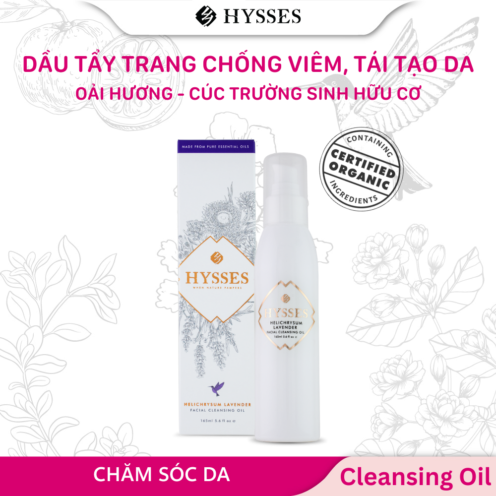 Dầu Tẩy Trang Cao Cấp Hysses Cleansing Oil Làm Sạch Sâu Lớp Tẩy Trang Và Bụi Bẩn, Giúp Chống Viêm, Tái Tạo Da, Chống Lão Hóa Với Tinh Dầu Oải Hương - Cúc Vạn Thọ Hữu Cơ Tự Nhiên