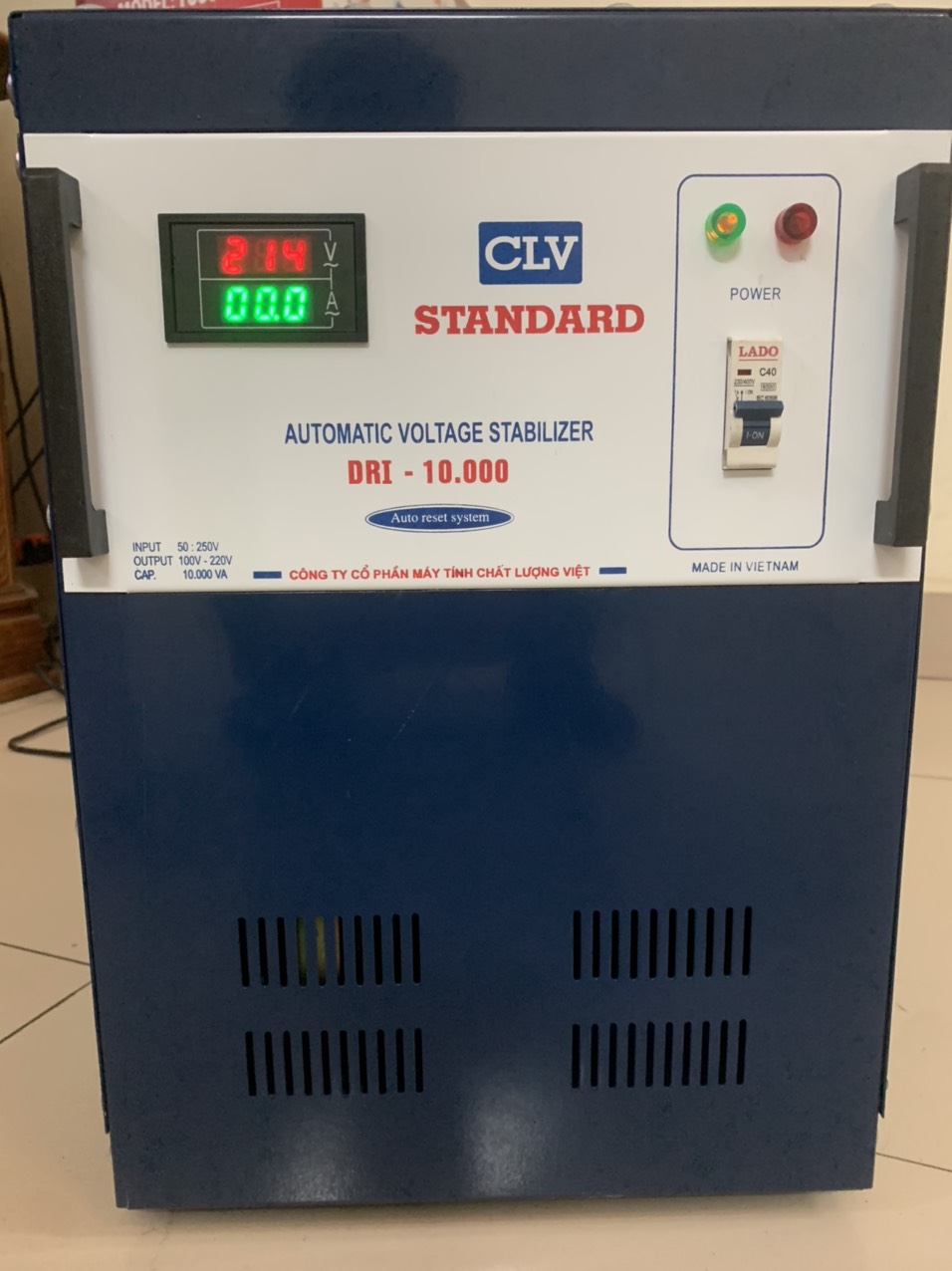 ỔN ÁP STANDARD 10KW DẢI 50-250V, 100% DÂY ĐỒNG