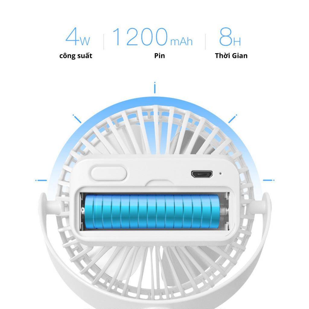 Quạt Mini | Quạt Kẹp Bàn Thích hợp cho dân Văn Phòng, Xoay 360 độ, Kẹp chắc chắn – Siêu Mát - Quạt tích điện mini