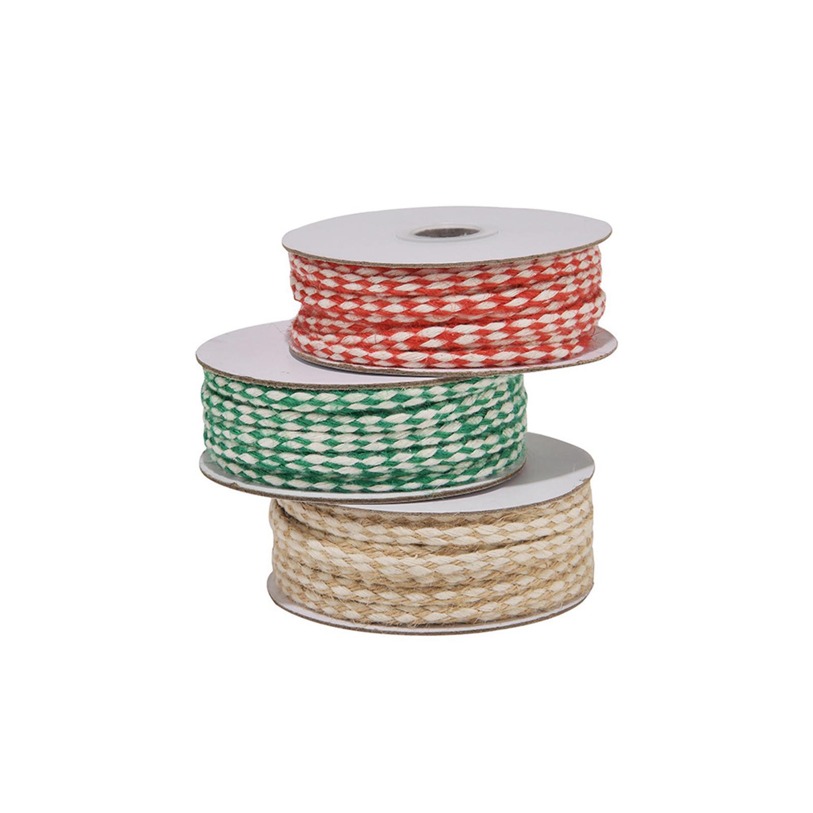 Decorative Twine Rope Cord Gift Wrapping Rope Cord, Xmas DIY Crafts Twisted Cord, 10 Meters Jute String Twine Decoration