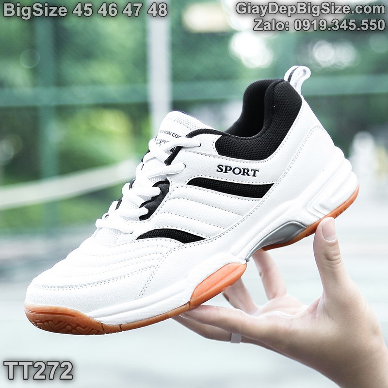 Giày chơi cầu lông tennis cỡ lớn 45 46 47 48 cho nam cao to chân ú bè. Big size badminton shoes for wide feet