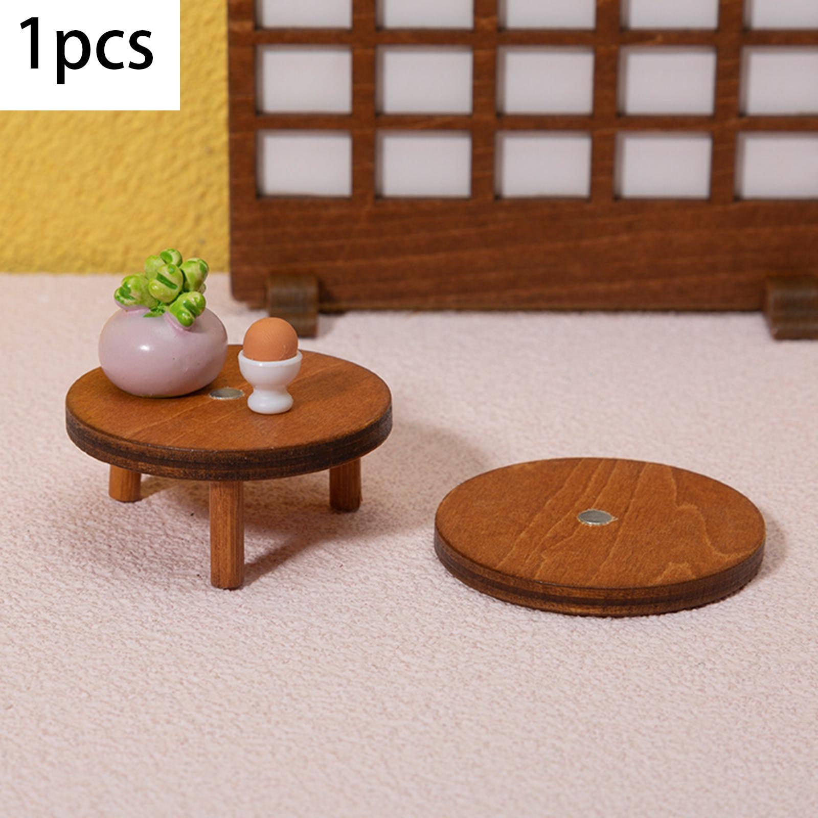 1/12 Mini Wooden Desk Rack Wooden Ornaments for Dollhouse Play Role Toys