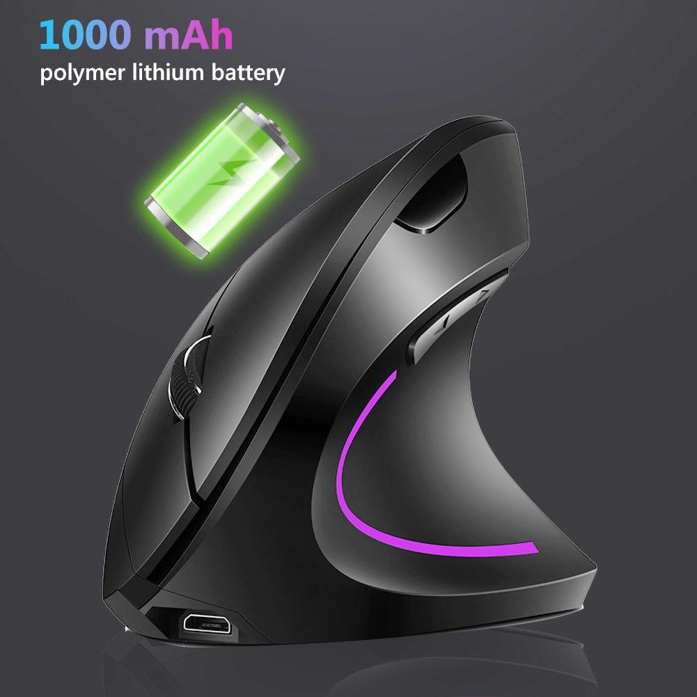 H1 Công Thái Dọc Chuột 2.4G USB Không Dây Có Thể Điều Chỉnh 2400DPI Chuột Chơi Game Chuột Máy Tính Với Đèn RGB Cho Gia Đình máy Tính Văn Phòng