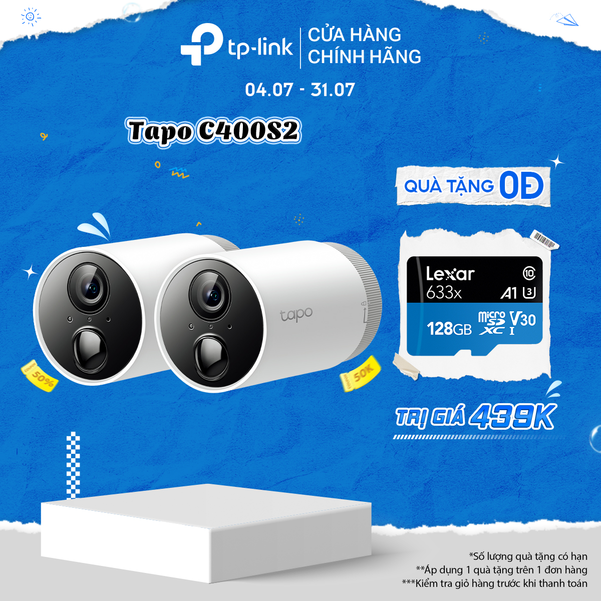 [Hàng Chính Hãng] Bộ 2 Camera WiFi Không Dây TP-Link Tapo C400S2 / C420S2 Chống Nước Full HD 1080P, 2K QHD