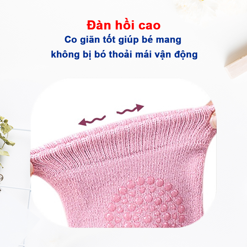 Tất vớ tập bò chống trơn trượt chống trầy vải thun dày co giãn thông hơi bảo vệ đầu gối cho bé yêu – SS003