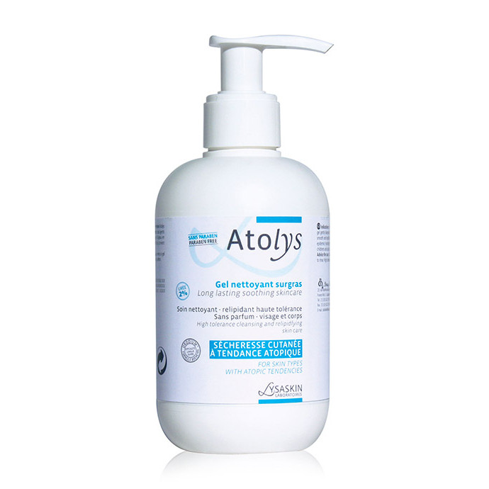 Gel tắm làm sạch và dưỡng ẩm cho da Lysaskin Atolys Gel Nettoyant Surgras 200ml