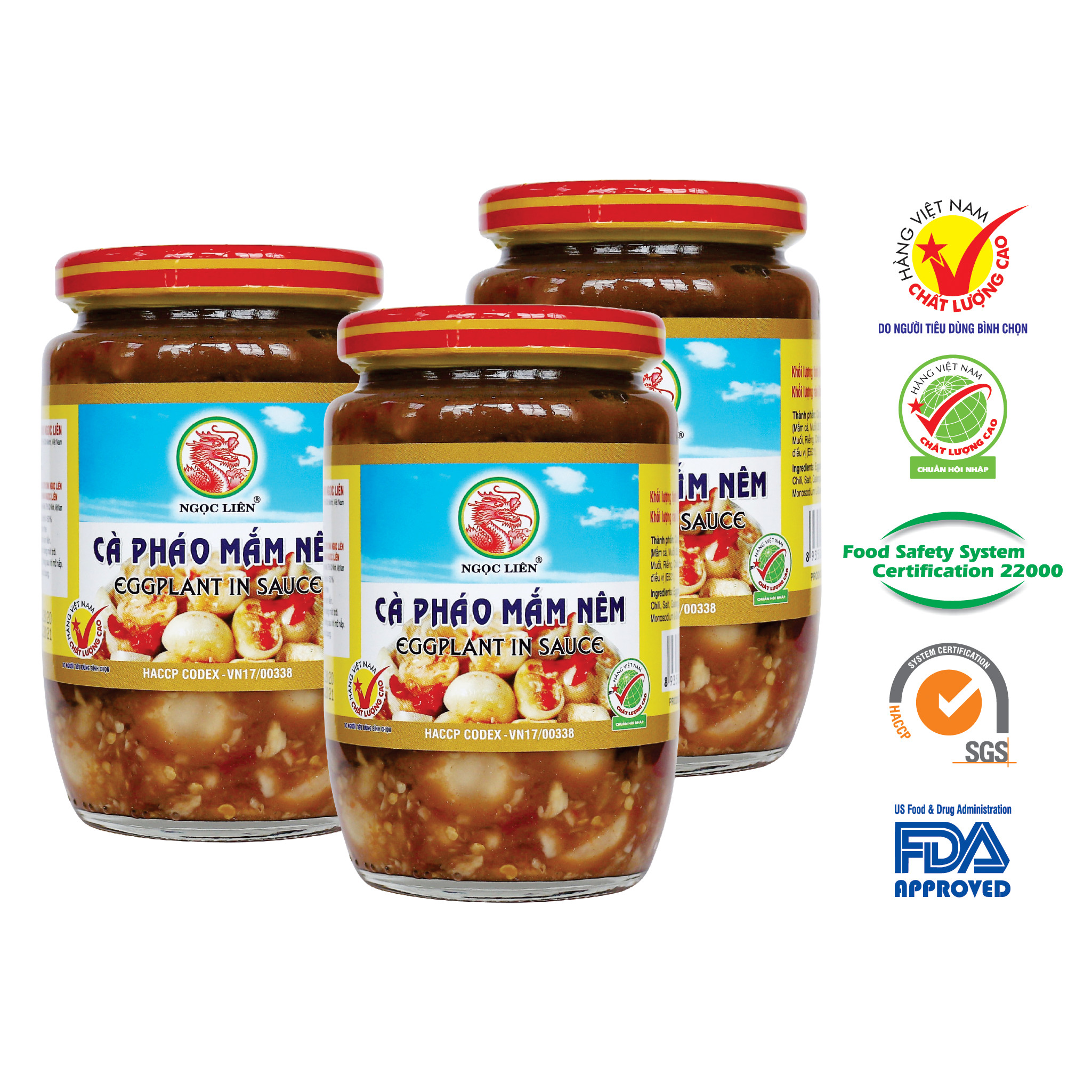 3 Hũ Cà Pháo Mắm Nêm 400g Ngọc Liên