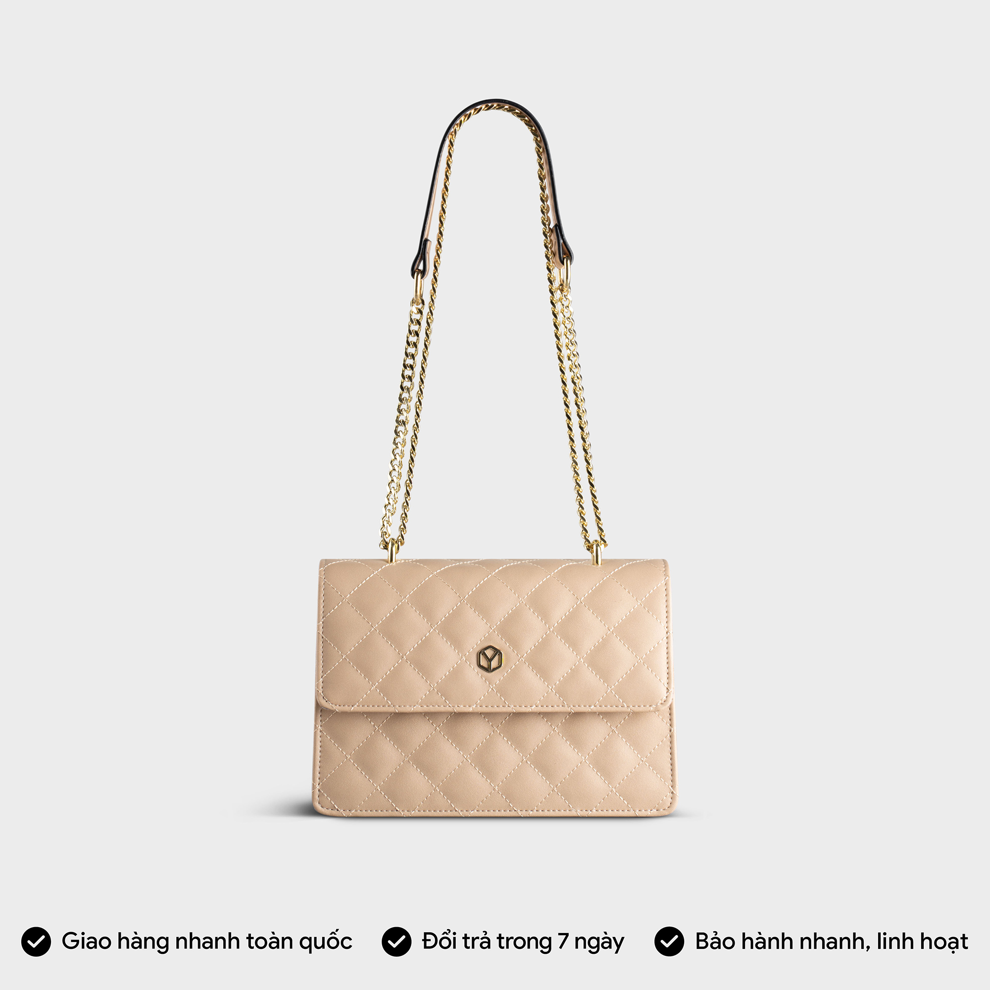 Túi Yuumy ( Thời trang nữ thiết kế trần trám size 22 - Túi đeo chéo da Seasand YN136 )