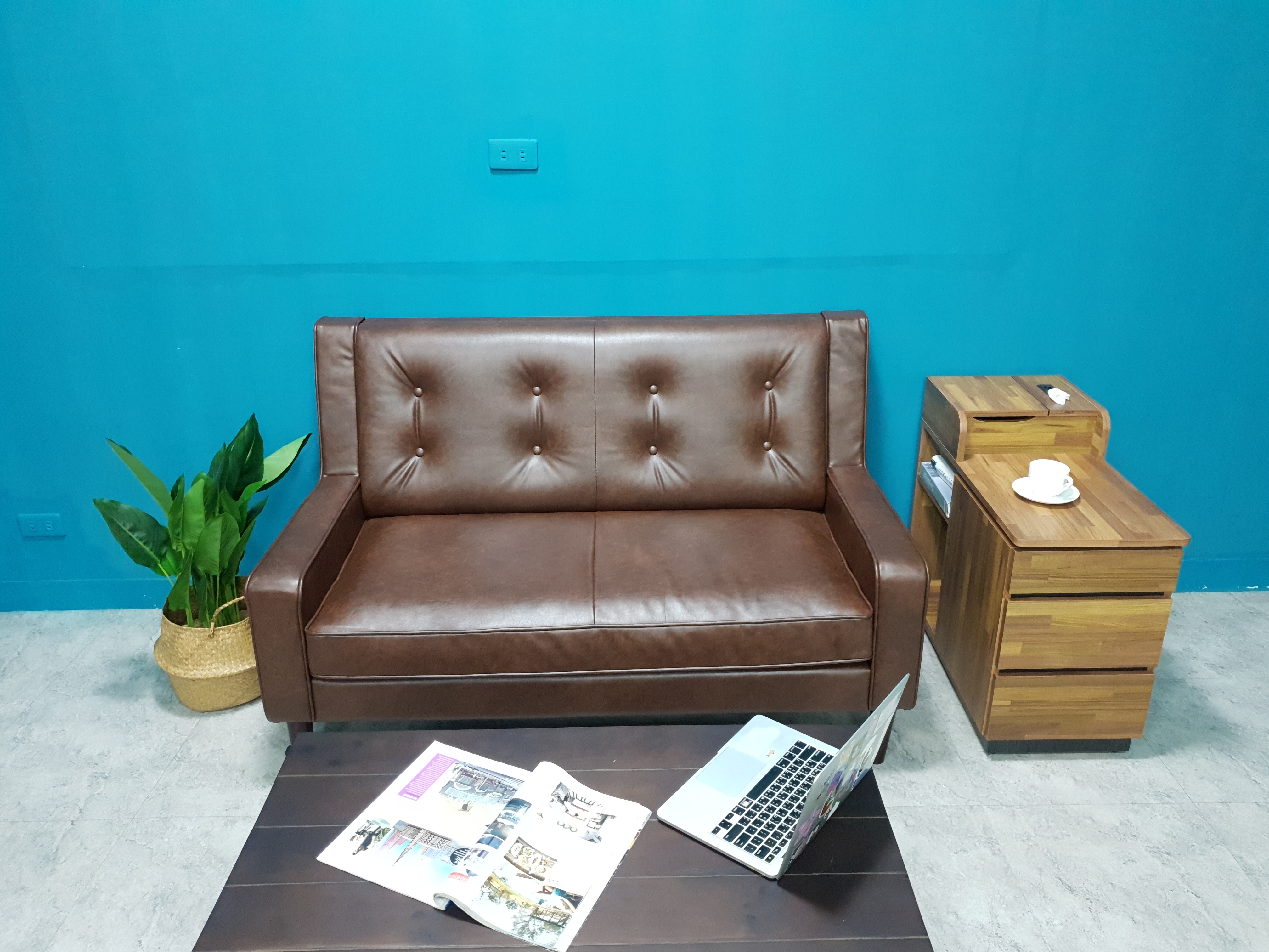 Sofa băng Juno sofa màu nâu, đen 140 x 80 x 90 cm
