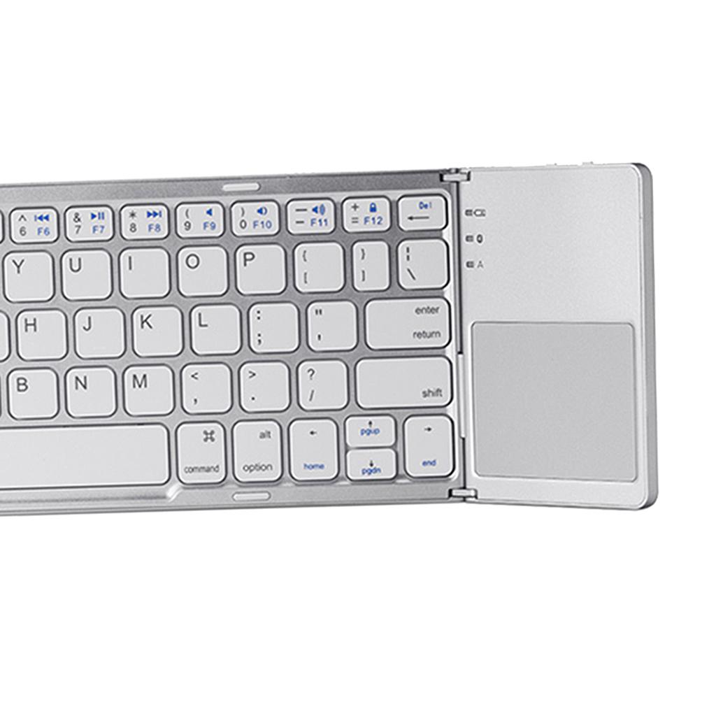 Foldable Bluetooth Keyboard Bluetooth 3.0 Rechargable Portable Mini BT Wireless Keyboard with Touchpad for Android, Windows, PC