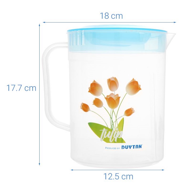 Ca Tulip nhựa Duy Tân 2 lít (17,9 x 13,4 x 17,8 cm) - 02973 - Giao màu ngẫu nhiên - Hàng chính hãng