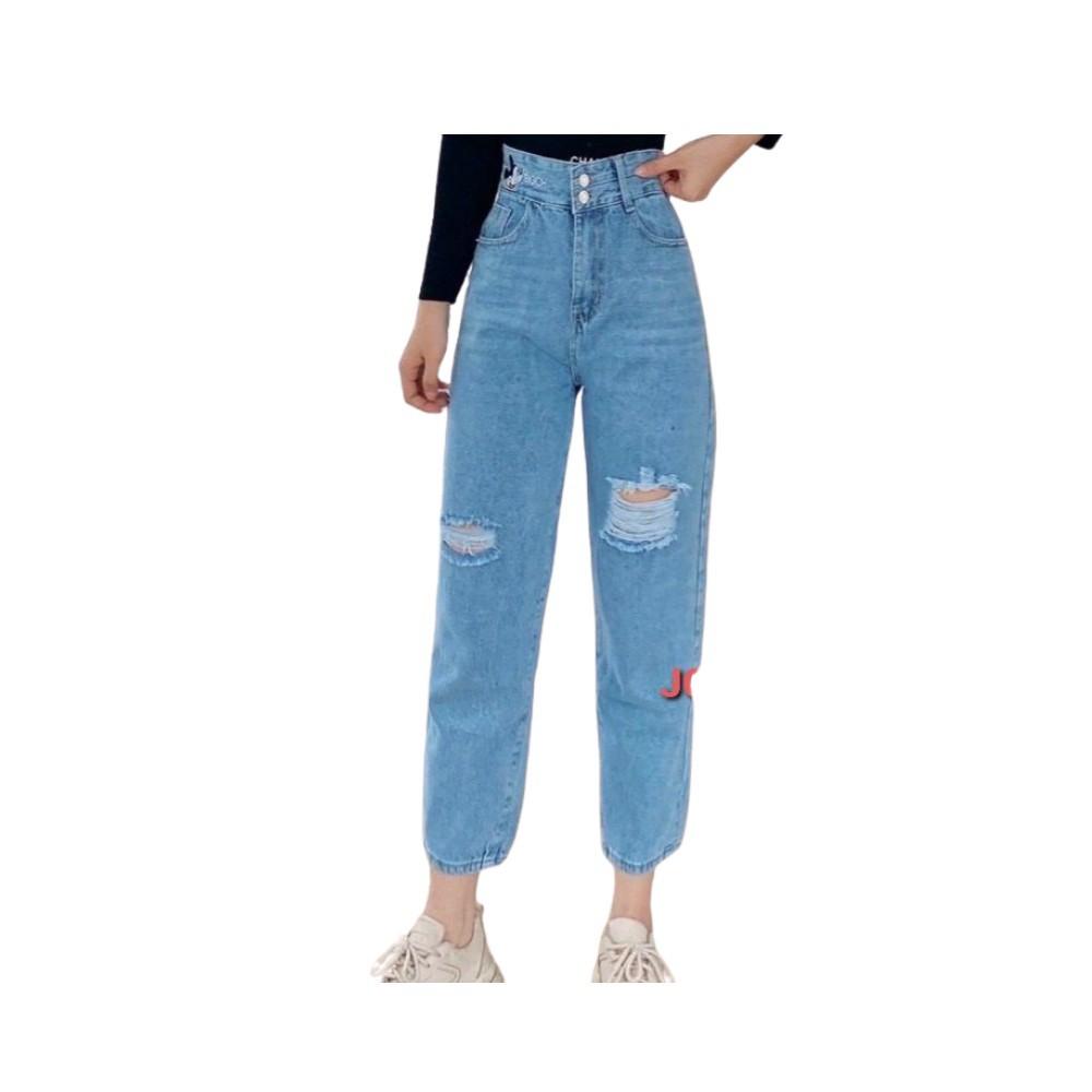 HCM Quần Baggy jean Nữ Rách Gối JGB_2065