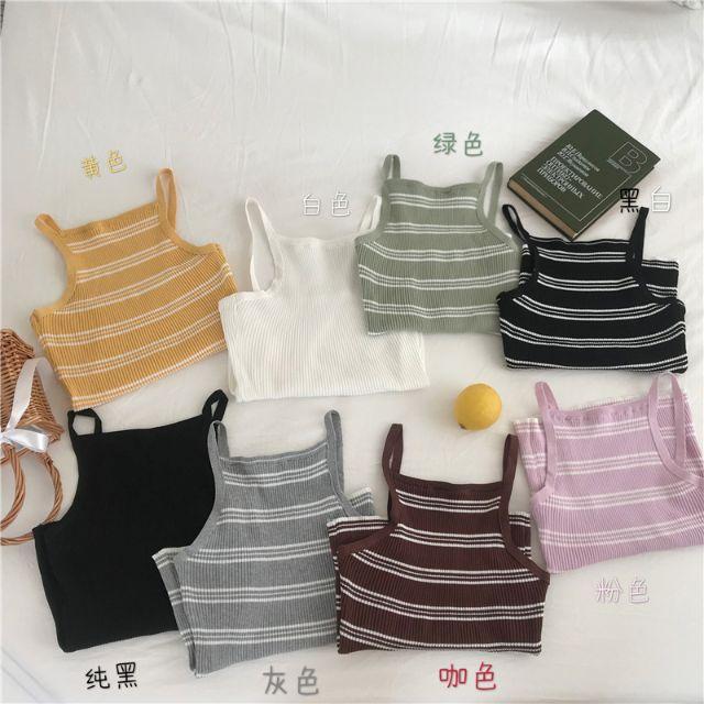 A105_Áo 2 dây len tăm cổ yếm
