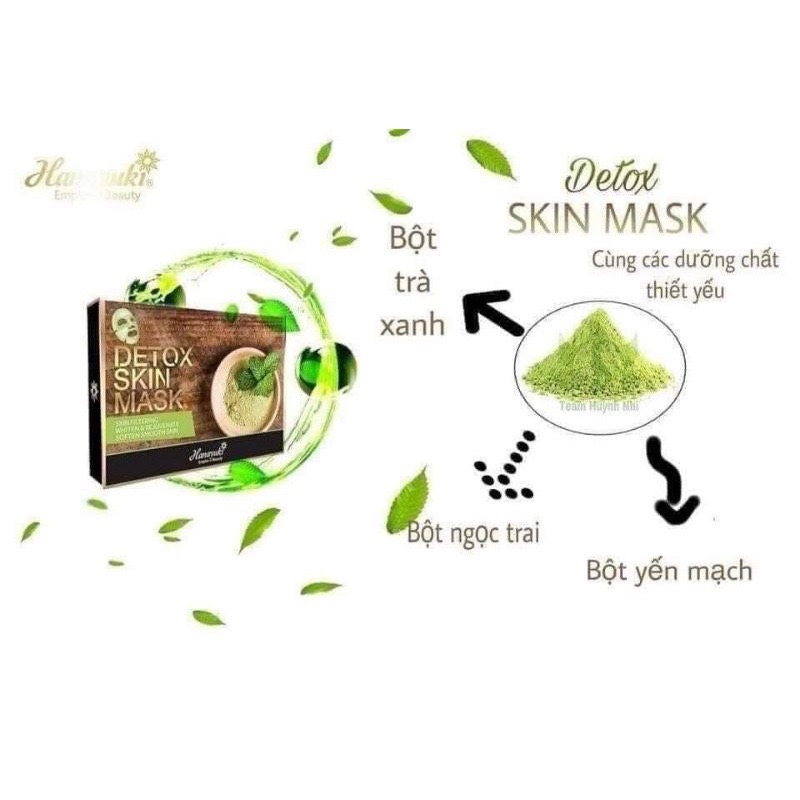 Bột Tắm Trắng Hanayuki Trắng Da Detox Skin Mask Thanh Lọc Da 150g - Mặt Nạ Detox Hanayuki Trắng Da Thanh Lọc Da - Hanayuki Chính Hãng