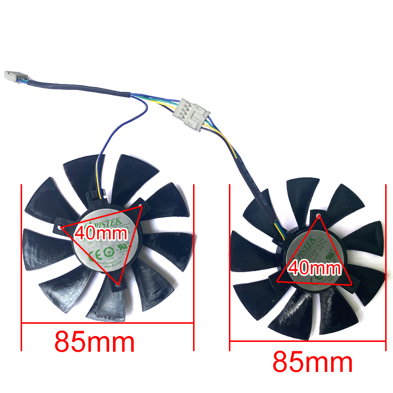 2PCS 85MM GA91S2H DC 12V 0.35A 4PIN Quạt làm mát thay thế cho OTAC GeForce GTX 1060 AMP Edition GTX 1070 Mini Fan Card đồ họa