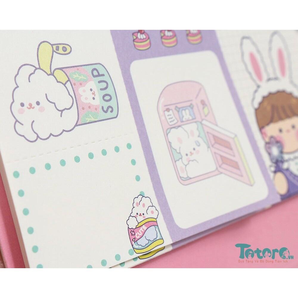 Sổ tay ghi chú để bàn Cô Bé Gấu Thỏ - 13x12cm