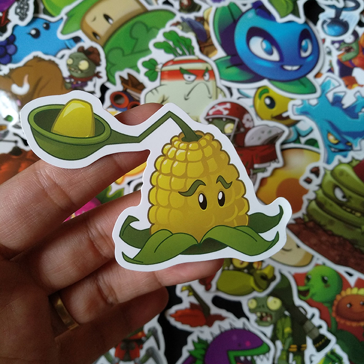 Bộ Sticker dán cao cấp chủ đề PLANTS VS ZOMBIES - Dùng dán Xe, dán mũ bảo hiểm, dán Laptop