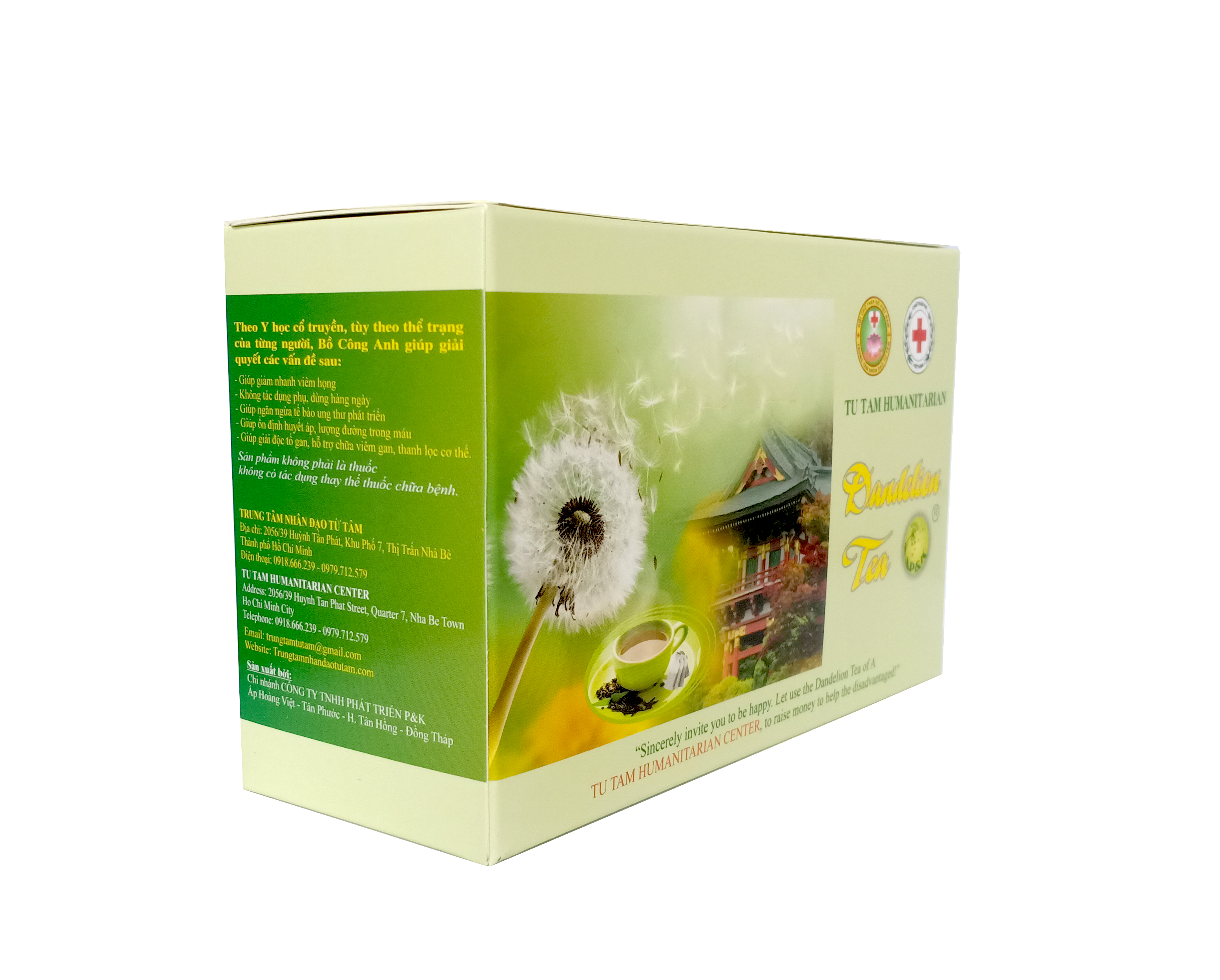 Trà Bồ Công Anh 50 túi lọc P&K - Ngừa ung thư, mát gan, giải độc, giảm viêm họng, ổn định huyết áp, đường máu, thanh lọc cơ thể - Sản phẩm trà Nhân Đạo Từ Tâm