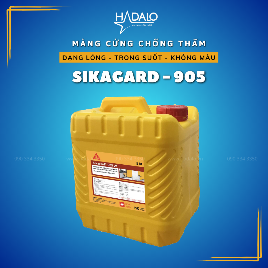 Chống thấm Sikagard 905W – Màng chống thấm trong suốt, chống UV, ngừa nấm mốc - 5 lít