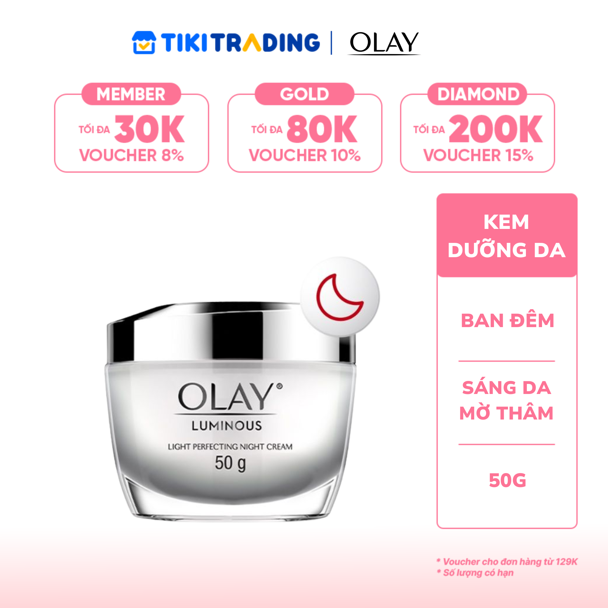 Kem Dưỡng Olay Luminous Sáng Da Mờ Thâm Nám Ban Đêm 50g - 2