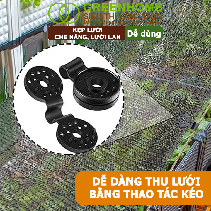 Kẹp Lưới Che Nắng, Greenhome, R10cm, Dụng Cụ Làm Vườn Tiện Lợi, Cố Định Lưới Chắc Chắn,Dễ Sử Dụng, Tái Sử Dụng