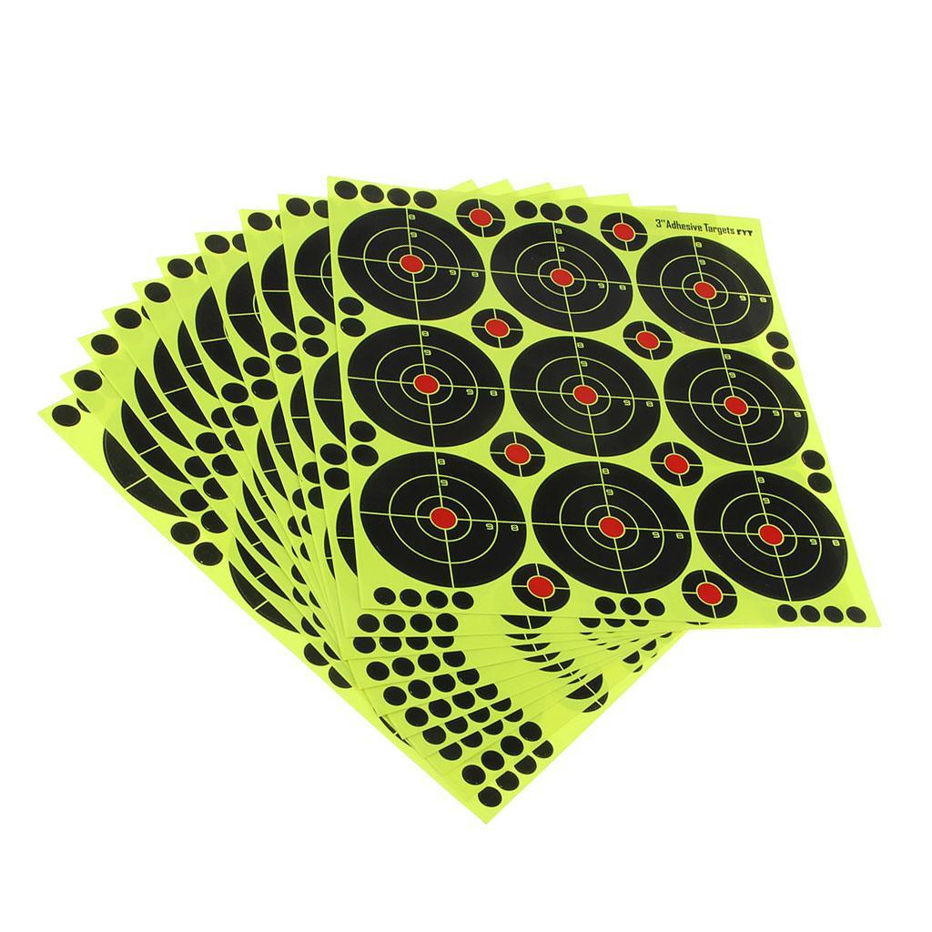 3x90pcs Targets Reactive Splatter Dia. 8cm Adhesive Paper Target