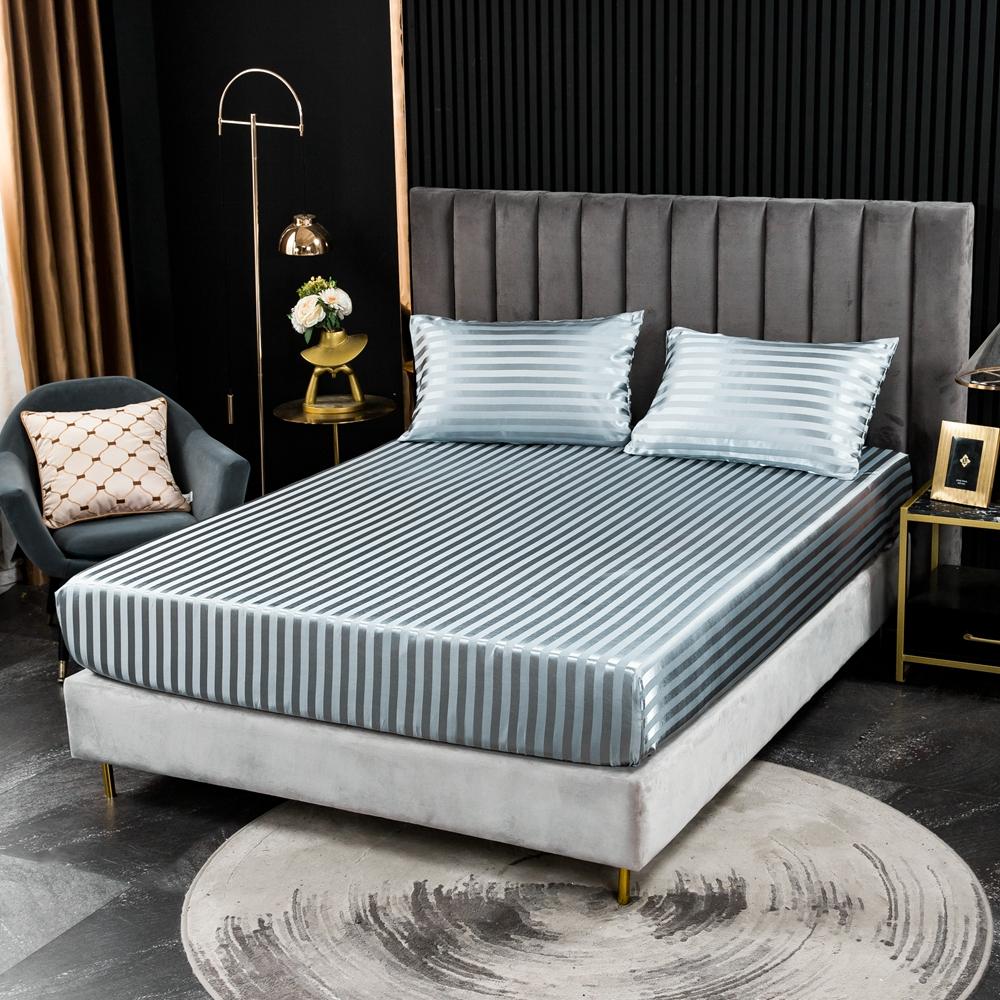 Sang Trọng Nữ Hoàng Vương Kích Thước Bộ Chăn Ga Gối Bọc Satin Lụa Trang Bị Tấm Nệm Ngủ Nắp Bảo Vệ Sinh Đôi Nữ Hoàng Bộ Chăn Ga Gối Không Vỏ Gối