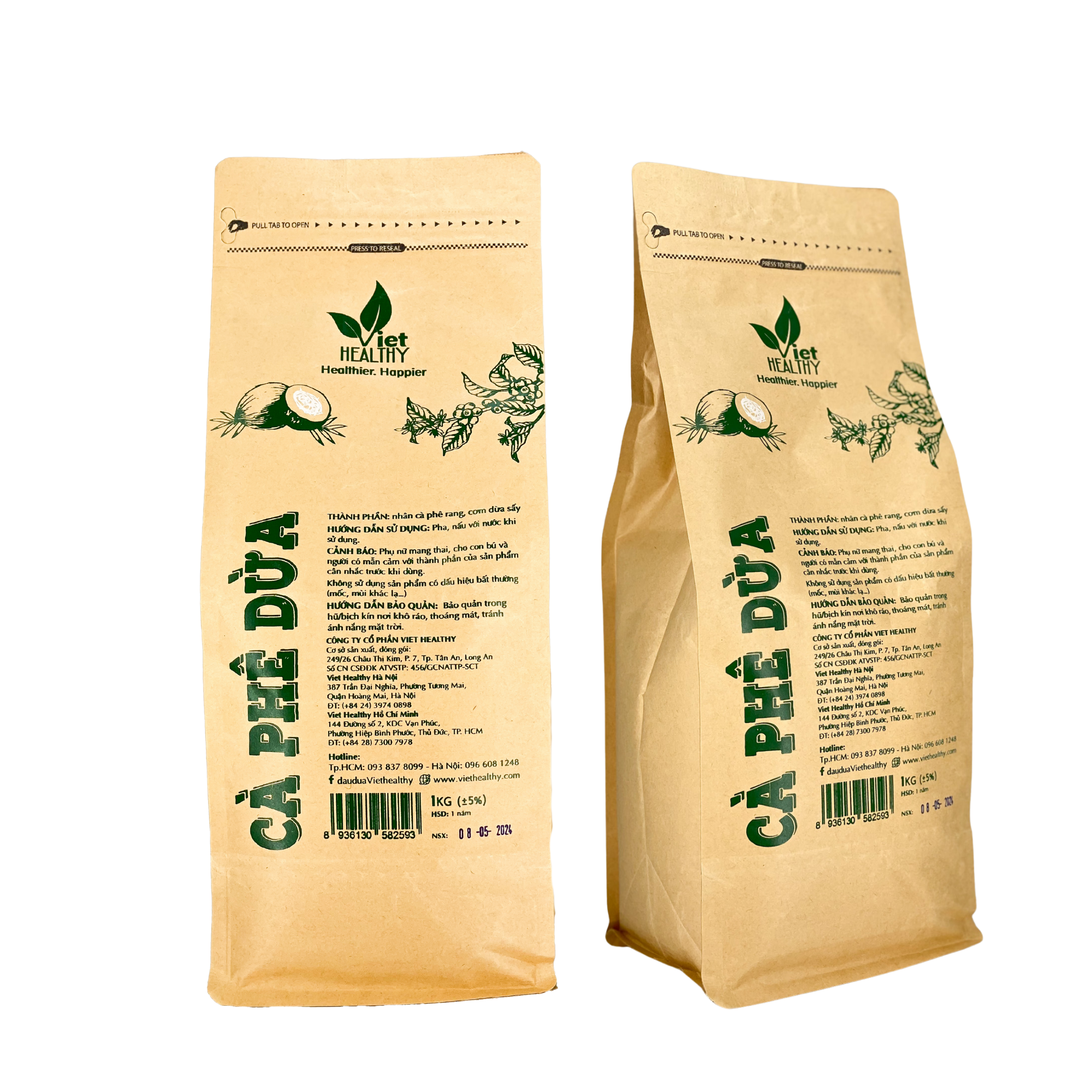 Cà phê dừa Viet Healthy 1kg