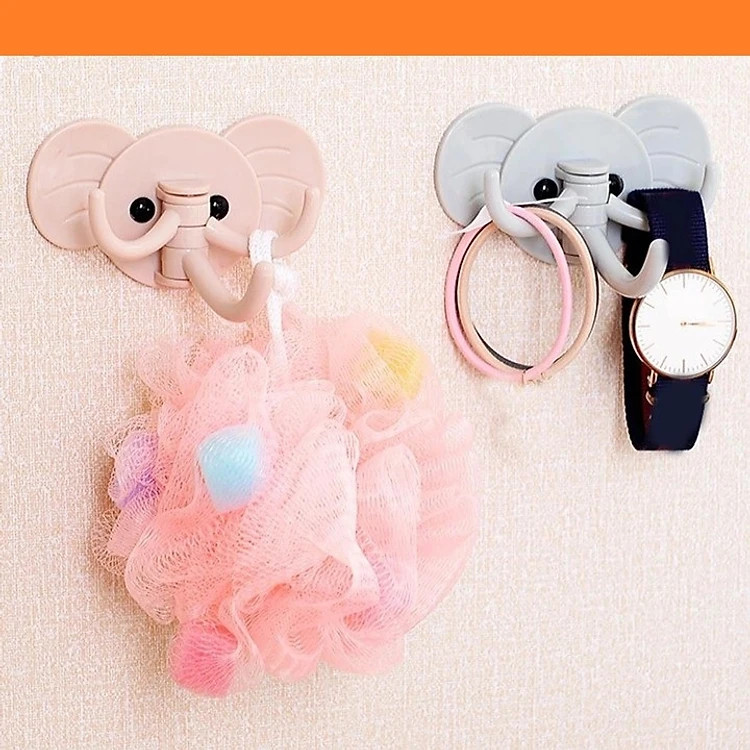 Móc treo đồ đa năng 3 chạc dán tường hình con voi chịu lực tốt sử dụng cho phòng ngủ, phòng tắm, nhà bếp tiện lợi PaKaSa (giao màu ngẫu nhiên )