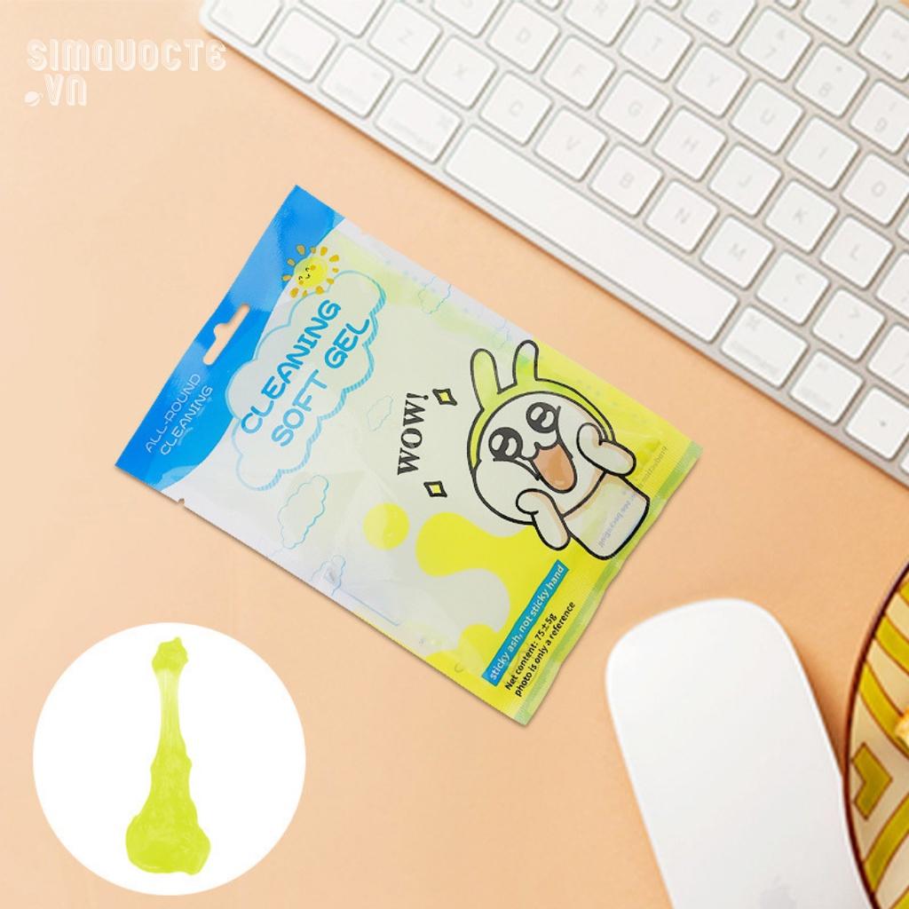 Gel silicone làm sạch bụi bẩn vệ sinh đa năng mọi khe hẹp ô tô, bàn phím, điện thoại, laptop - Túi đựng 75g