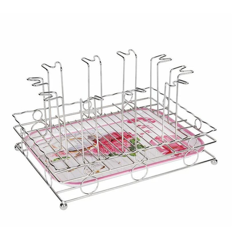 Khay úp ly inox Thái Long cao cấp 25 x 33 x 17 cm - kèm khay phíp đựng nước