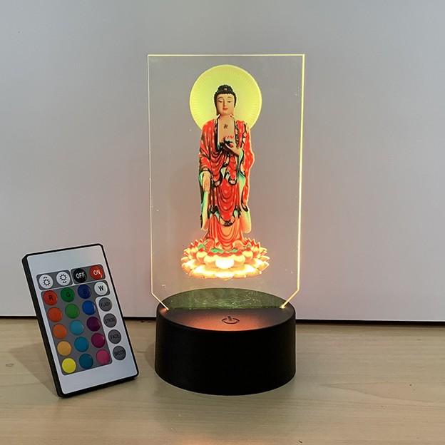 Đèn led 3D in hình Phật Adida, thờ trên xe tải, xe ô tô