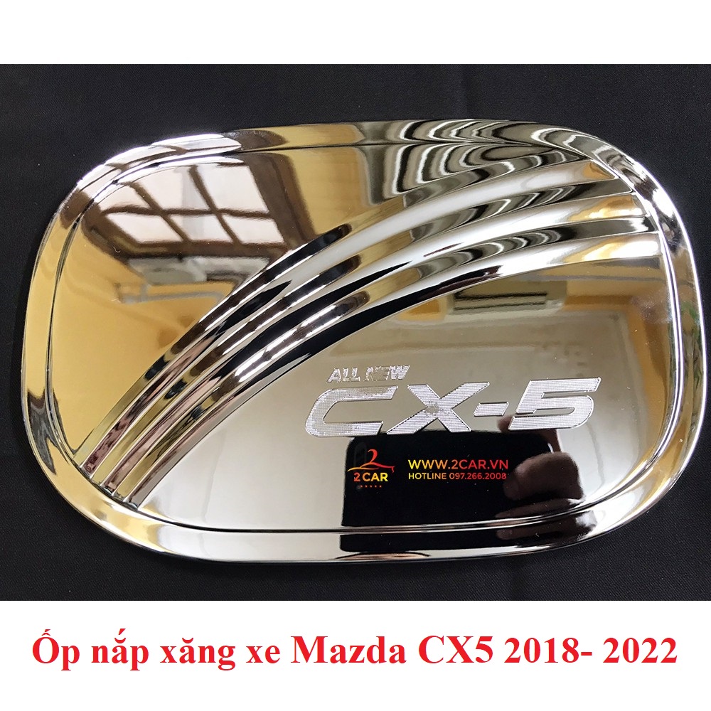 Ốp nắp bình xăng xe Mazda CX5 2018 - 2021, 2022 mạ crom cao cấp