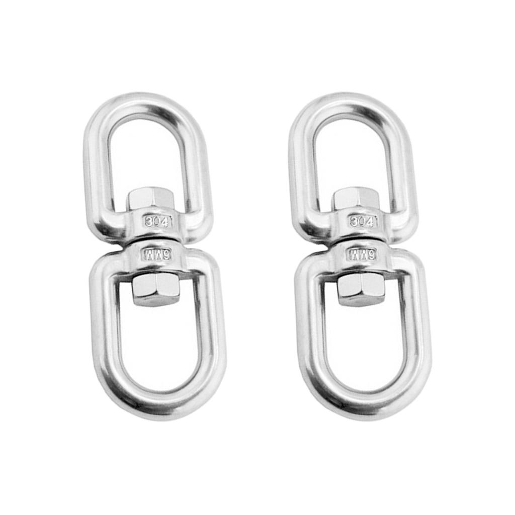 2X 2pcs Outdoor Stainless Steel Hook Climbing Hiking Carabiner Survival