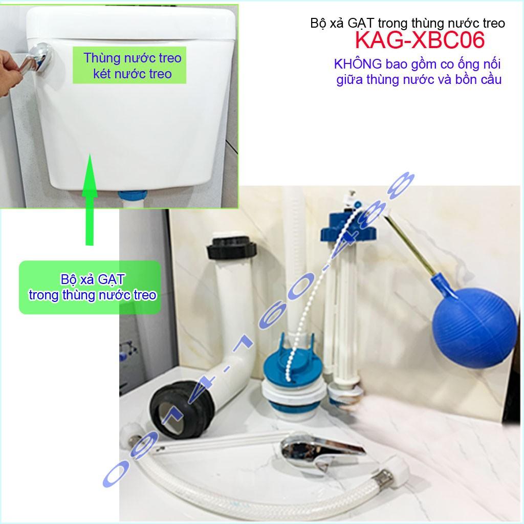 Bộ xả bồn cầu treo tường KAG-XBC06-tay gạt, Bộ ruột xả ruột két nước treo cho bồn cầu két rời