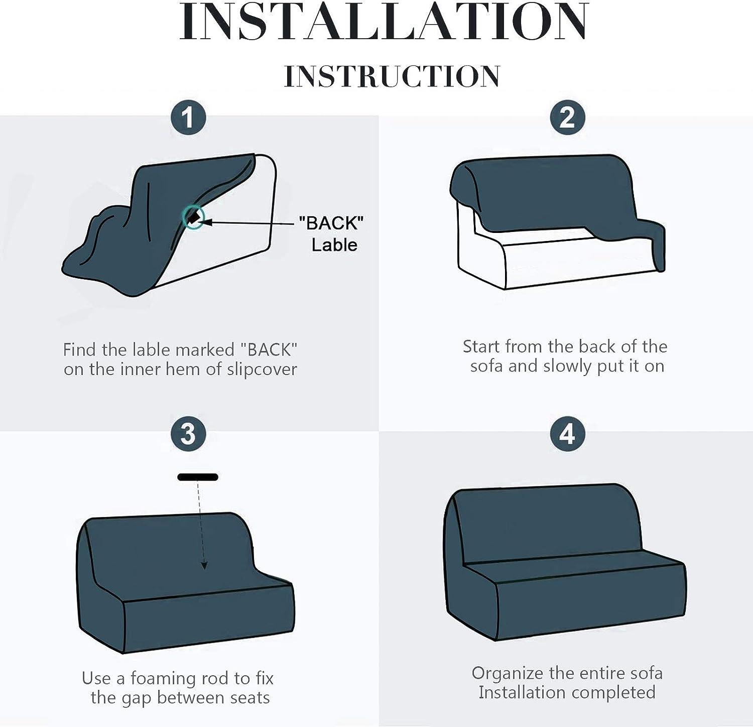 Vỏ ghế sofa mà không có tay vịn mở rộng, nắp ghế sofa mà không có cánh tay toàn cầu đều có giá đỡ bảo vệ, dễ cài đặt và sạch sẽ, 190-220cm