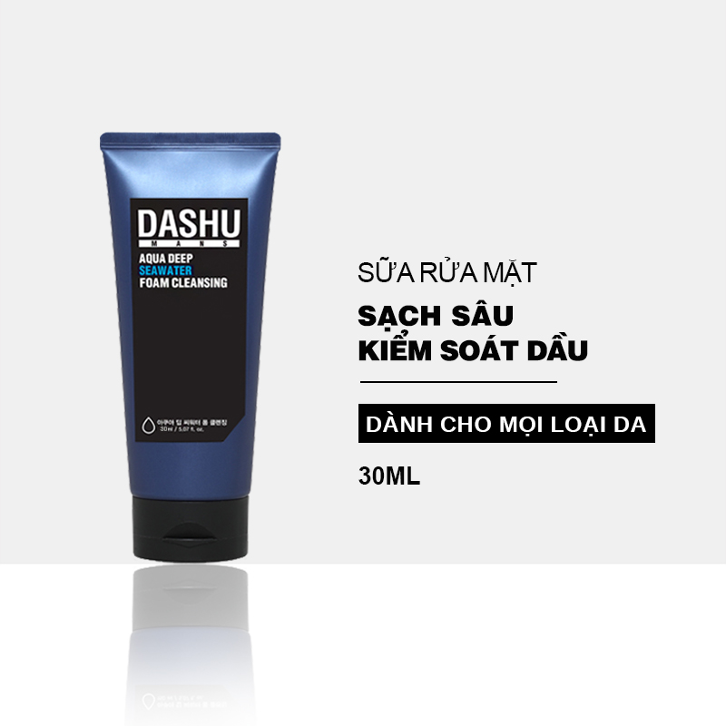 Sữa rửa mặt nam chính hãng Hàn Quốc DASHU sạch sâu kiểm soát nhờn dành cho mọi loại da 30ml JN-SRM04