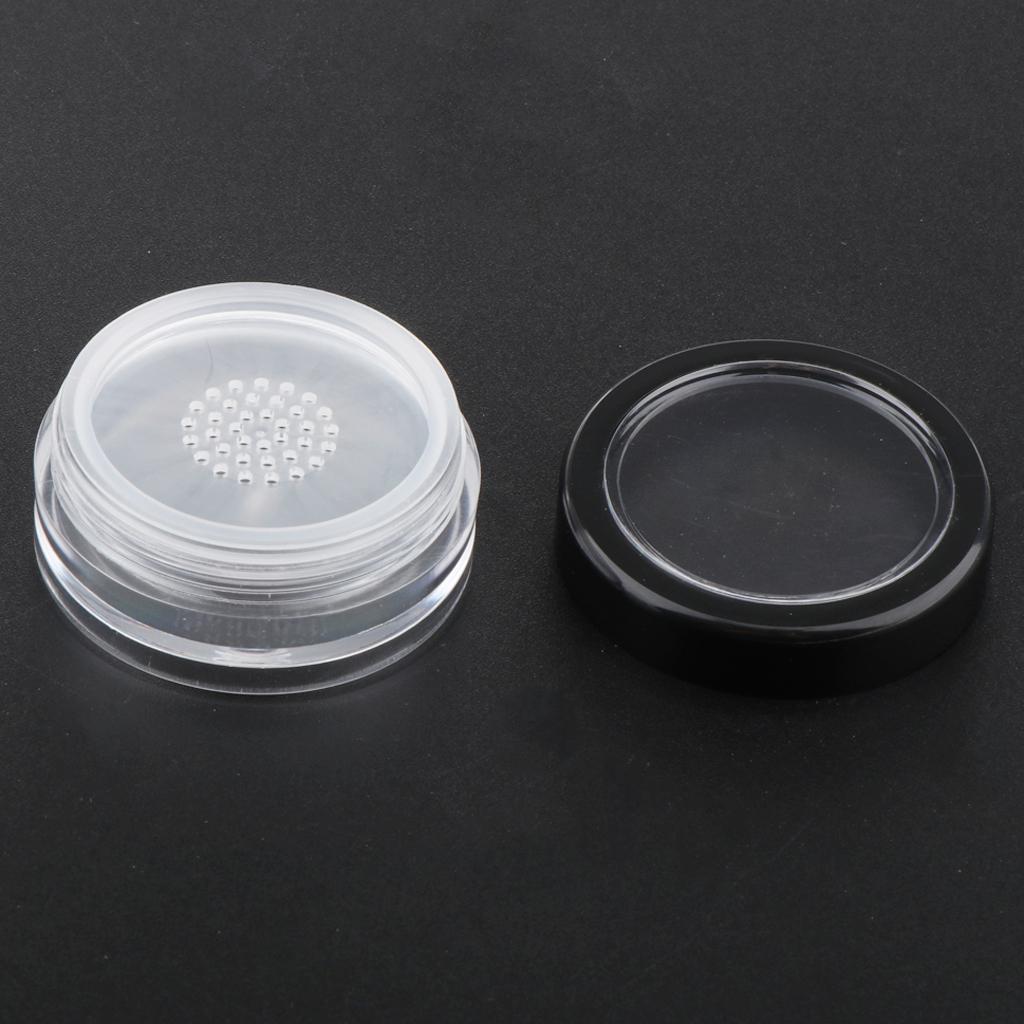 10x Empty Loose Powder Container Powder Puff Case Cosmetic Storage Jars