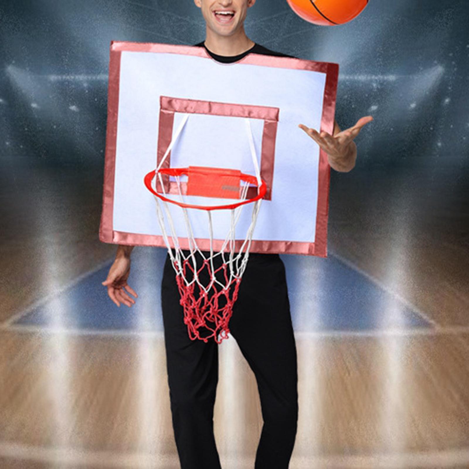 Wearable Basketball Hoop Basketball Props Costumes Clothing Toys Portable Basketball Rim Basketball Net for Boys Girls Adults Party Festival