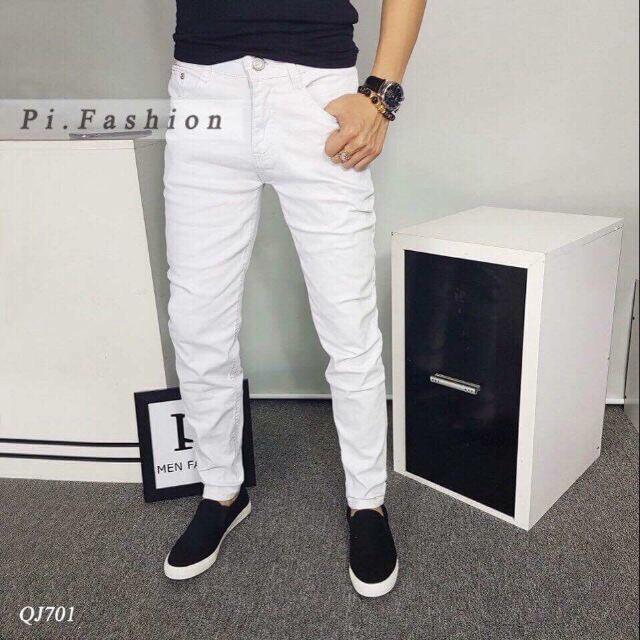QUẦN JEAN NAM ĐEN TRẮNG TRƠN - FORM CỰC CHUẨN