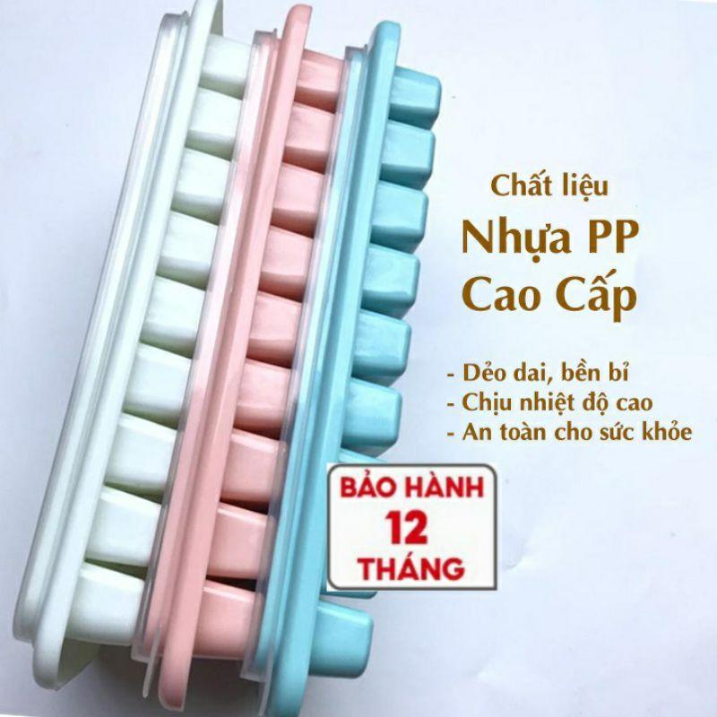 Vỉ khay đá 9 viên dài có nắp Việt Nhật chất liệu nhựa PP cao cấp