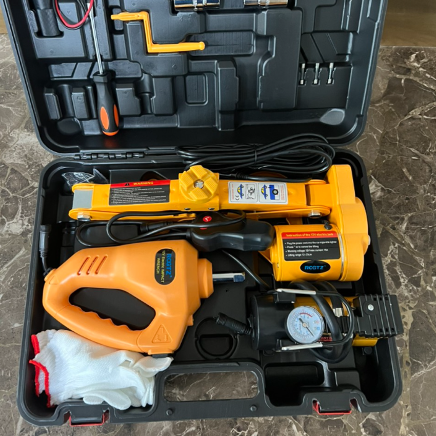 Bộ nâng kích gầm điện, kiêm máy bơm lốp và máy siết ốc ô tô đa năng 3 trong 1 ROGTZ TY-EJ06 Tải Trọng: 2000Kg - HÀNG NHẬP KHẨU